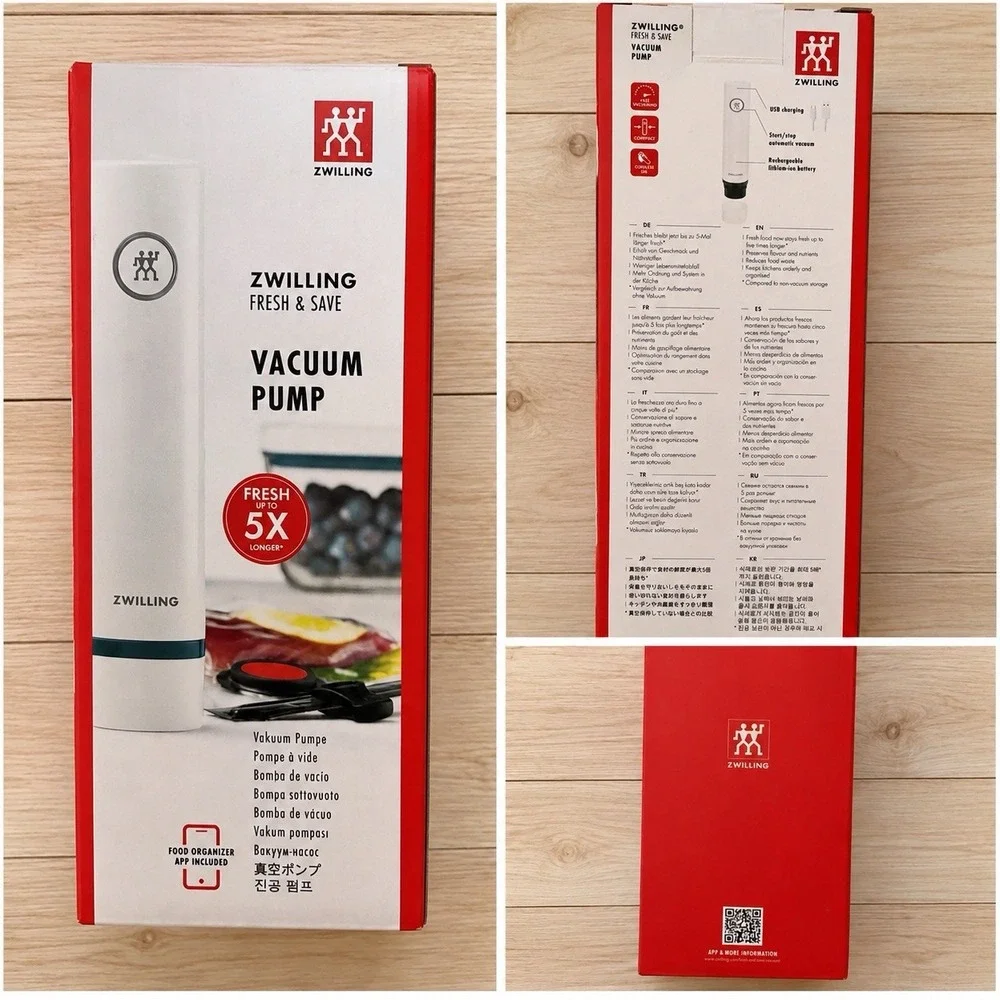Zwilling Fresh & Save Vacuum Storage Container  Set W/vacuum Pump And Covers
